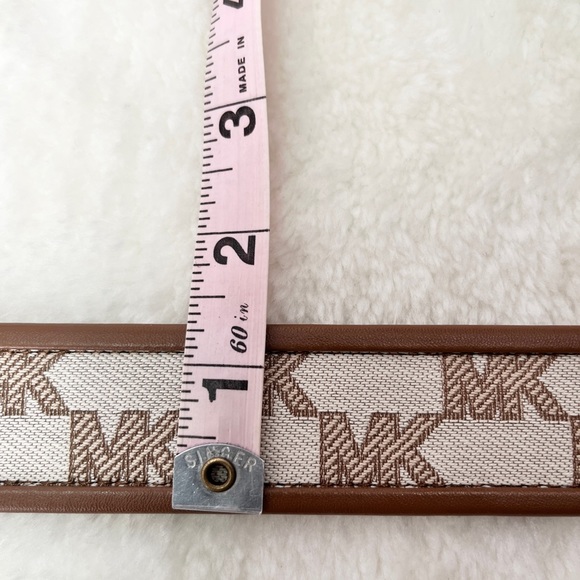 NWT Michael Kors brown MK belt. Monogram print throughout. Medium. - Picture 10 of 12